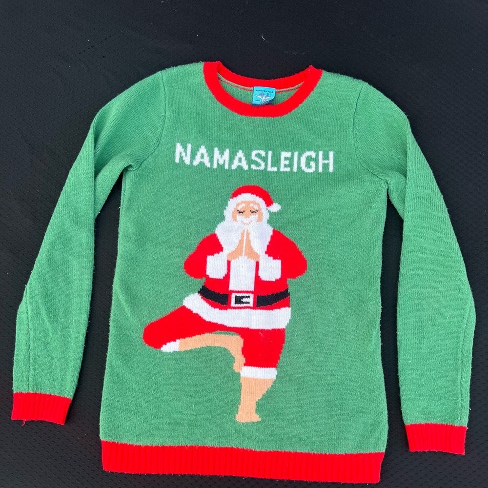 Green 'Namasleigh' Santa Sweater